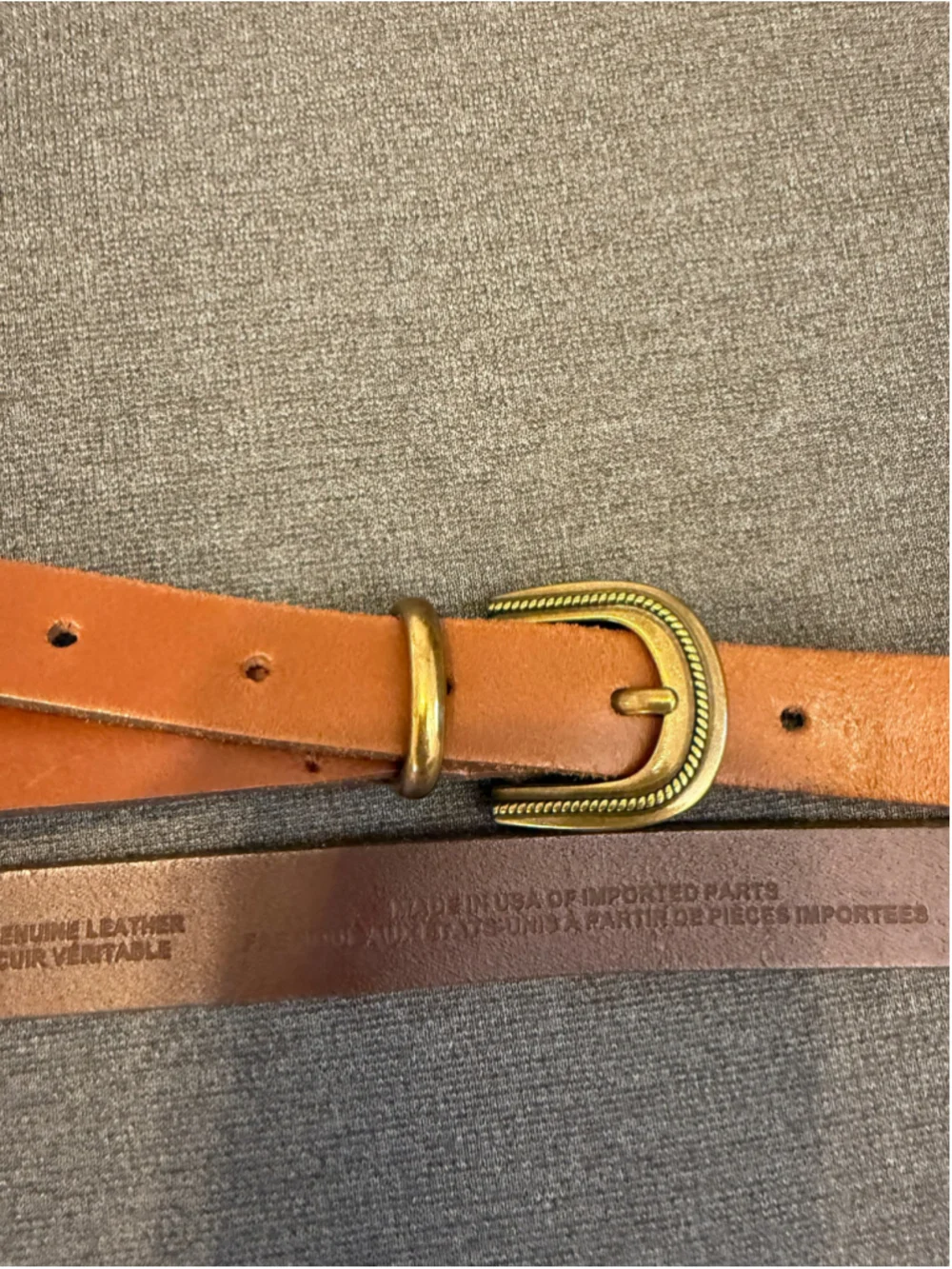 Hinge western-style skinny leather belt trouser fit sz Women's Large EUC